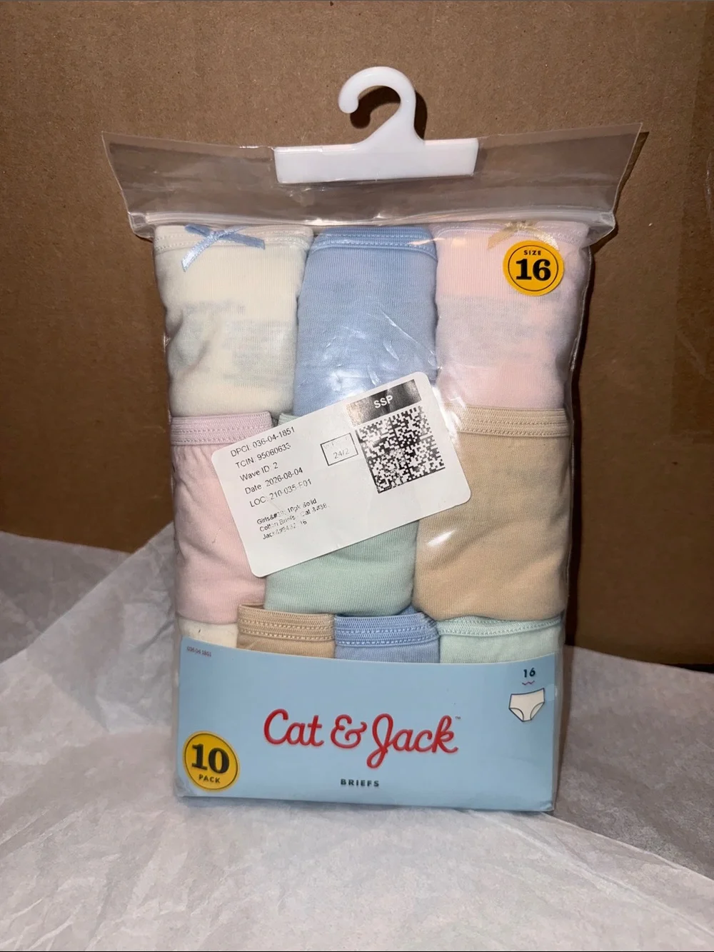 Cat & Jack Pastel Brief’s Multi 10-Pack